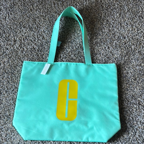 Clinique Handbags - Clinique Logo C Colorful Rainbow Large Shopping Shoulder Tote Bag Light Green